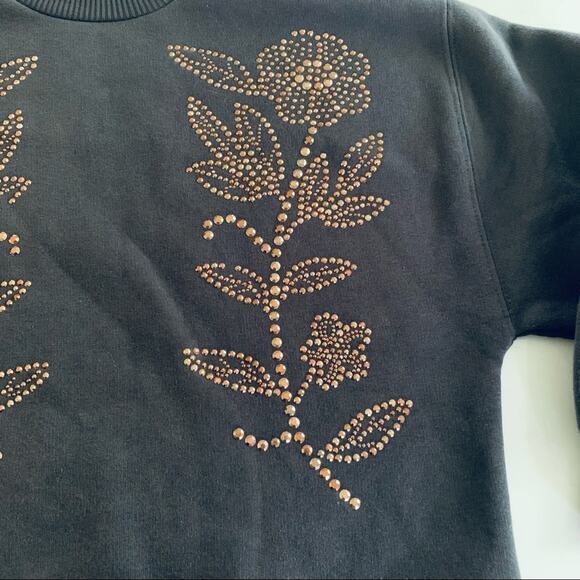 Zara girls floral studded sweatshirt NWT size 9 - Picture 2 of 7